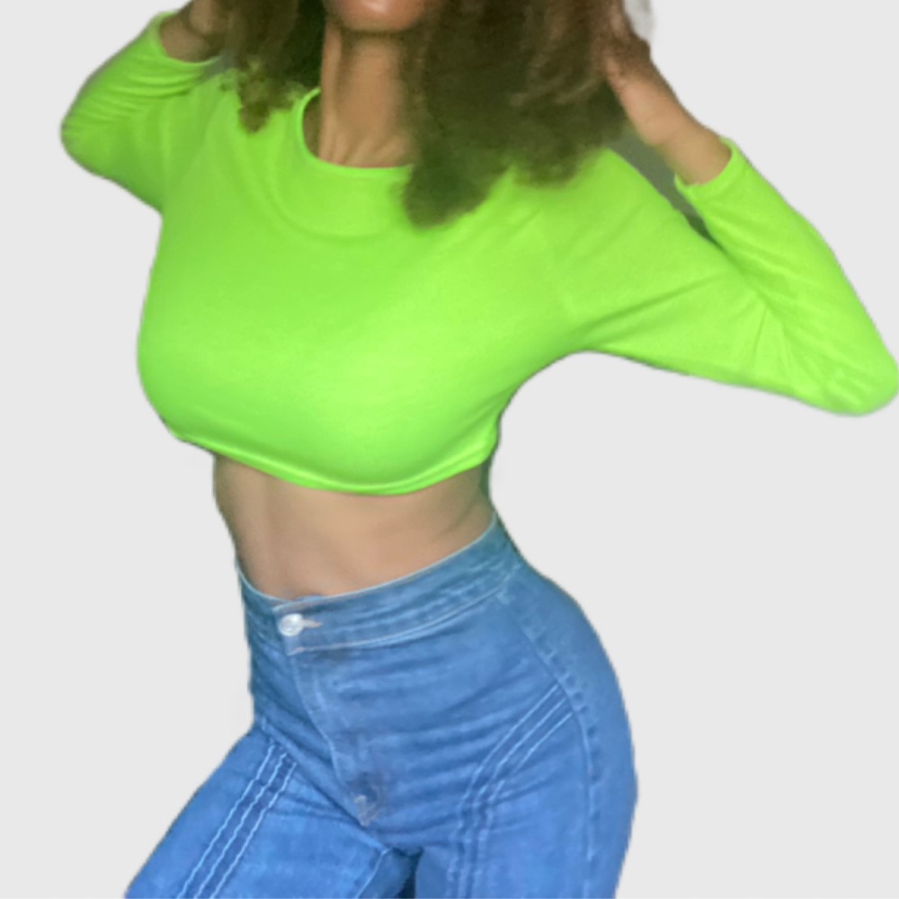 Ribbed Neon Green Crop Top